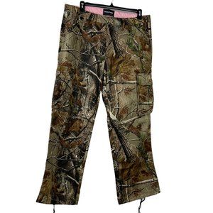 Realtree Womens Hunting Cargo Pants Brown Camouflage Flap Pockets XL New